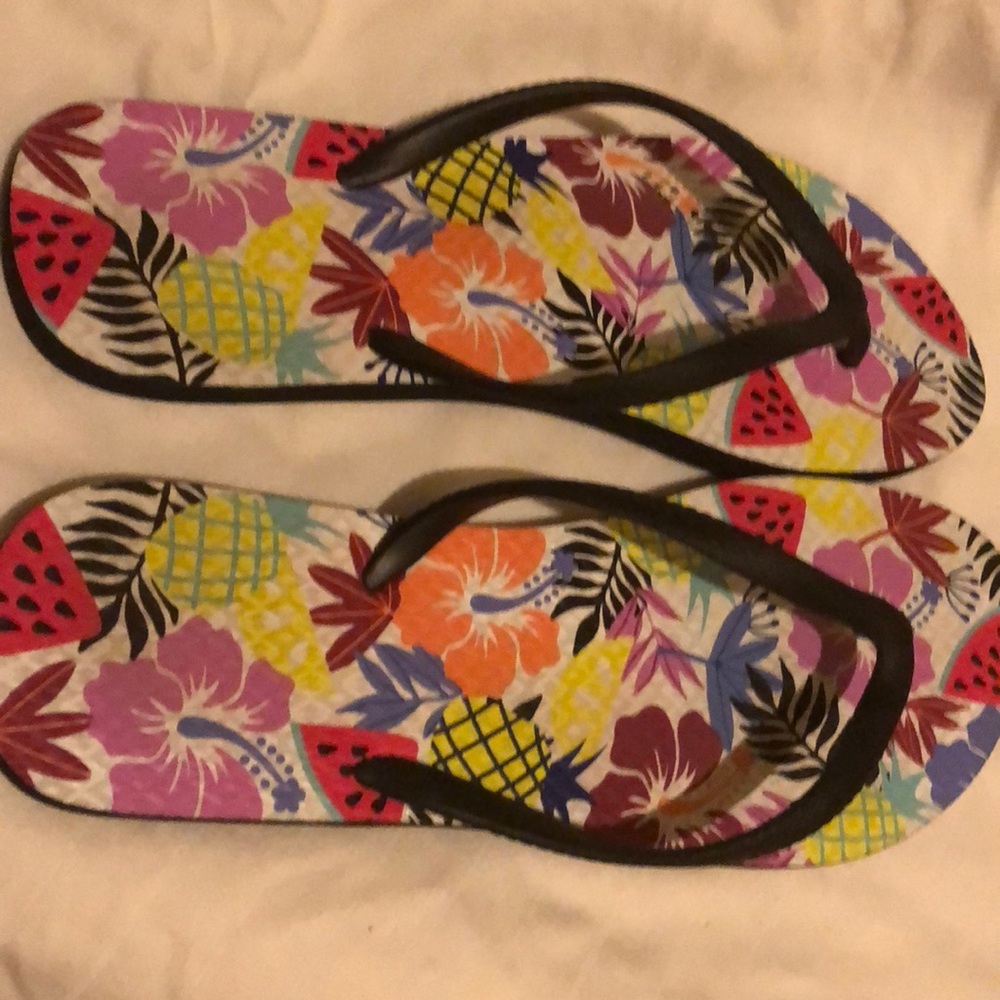 Summer themed flip flops